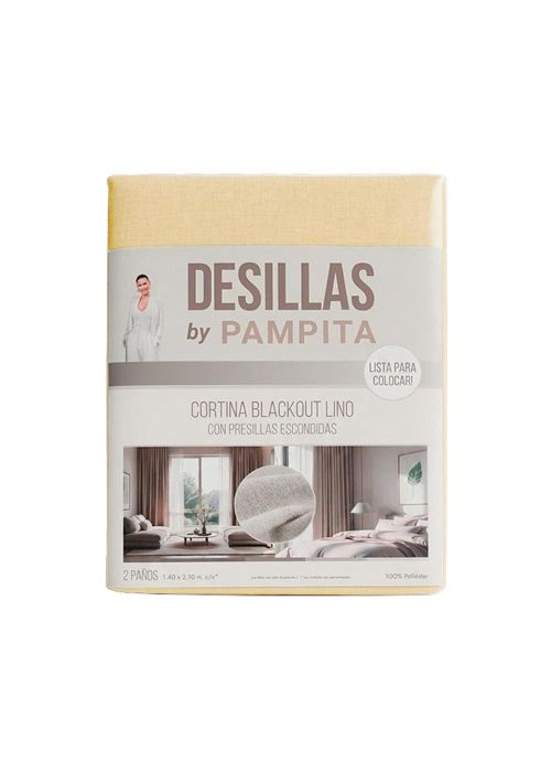 CORTINA BLACKOUT LINO 1.40 X 2.20 Amarillo Claro