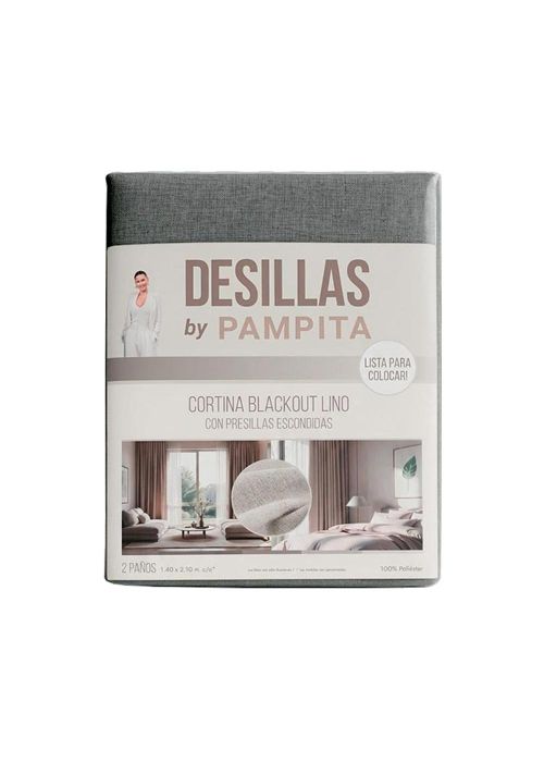 CORTINA BLACKOUT LINO 1.40 X 2.20 Gris Oscuro