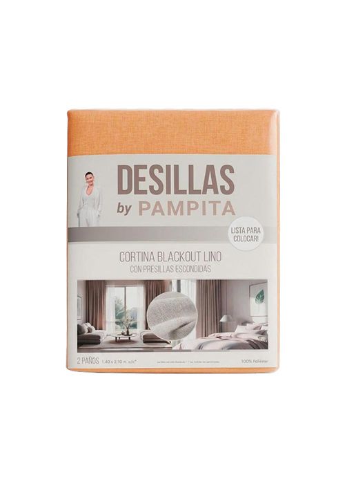 CORTINA BLACKOUT LINO 1.40 X 2.20 Naranja Strong