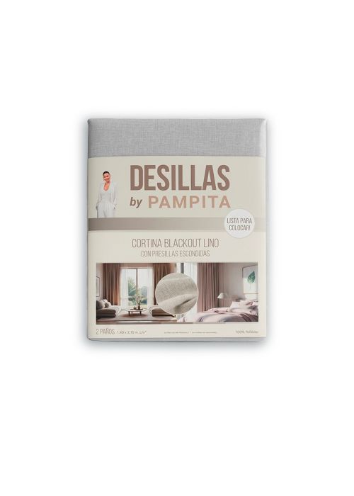 CORTINA BLACKOUT LINO 1.40 X 2.20 Gris Claro