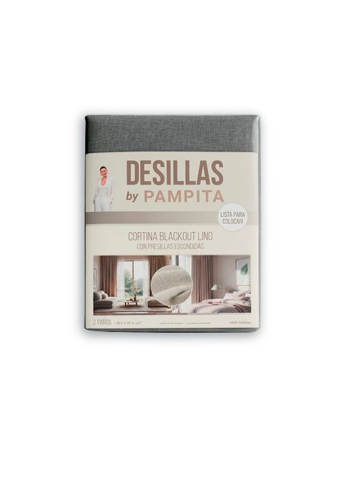 CORTINA BLACKOUT LINO 1.40 X 2.20 Gris Oscuro