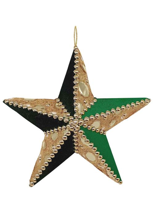 Estrella Colgante Verde & Dorado 29cm