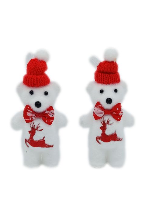 Set de 2 Ositos Polares Colgantes Blanco