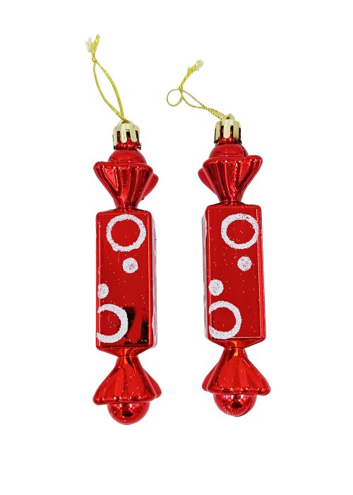 Set por 2 Caramelos Rectangular Rojos