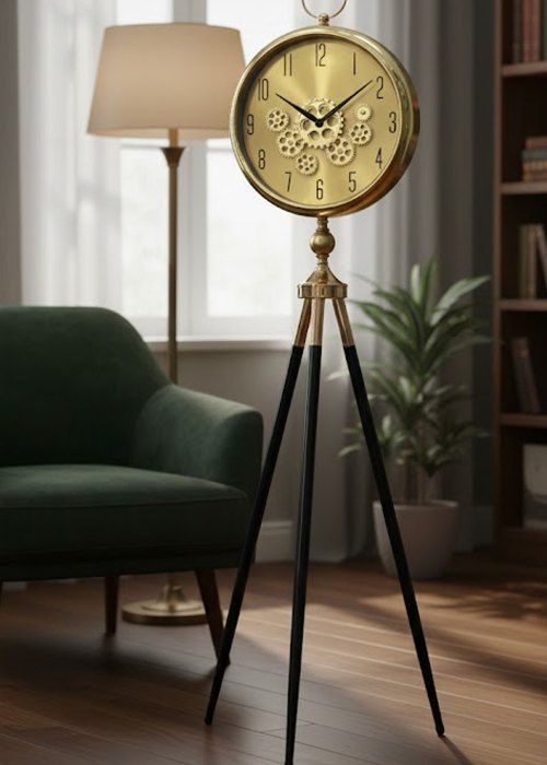 Reloj de pie trípode Dorado Neutro