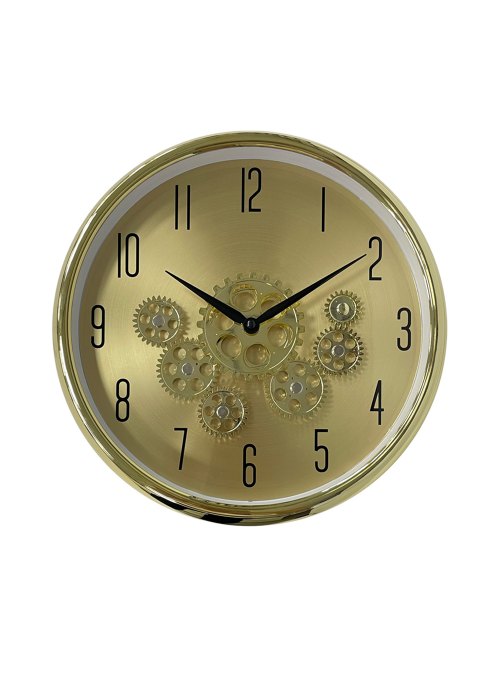 Reloj de pared engranajes Dorado