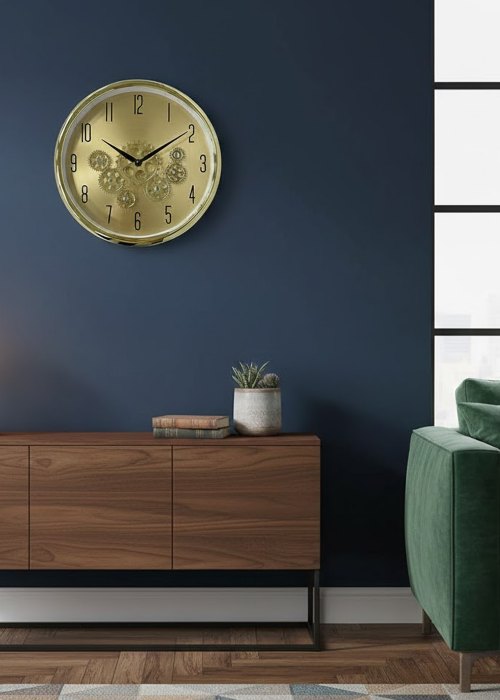 Reloj de pared engranajes Dorado Neutro