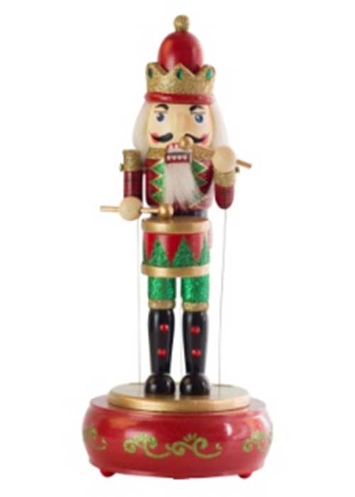 Muñeco Cascanueces con Tambor Base Roja 30cm Rojo