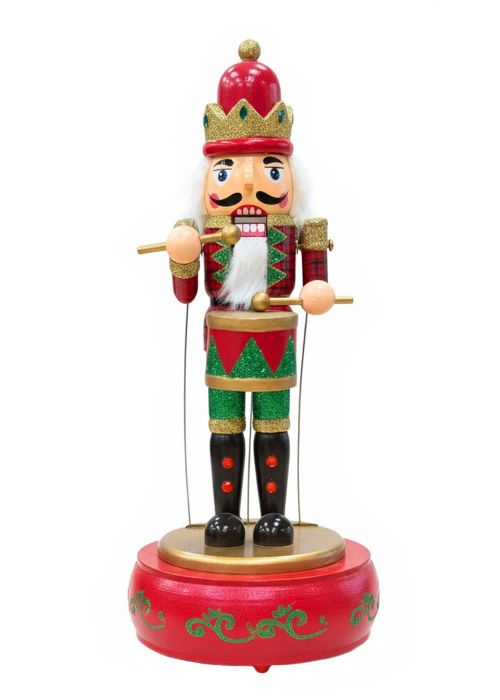 Muñeco Cascanueces con Tambor Base Roja 30cm