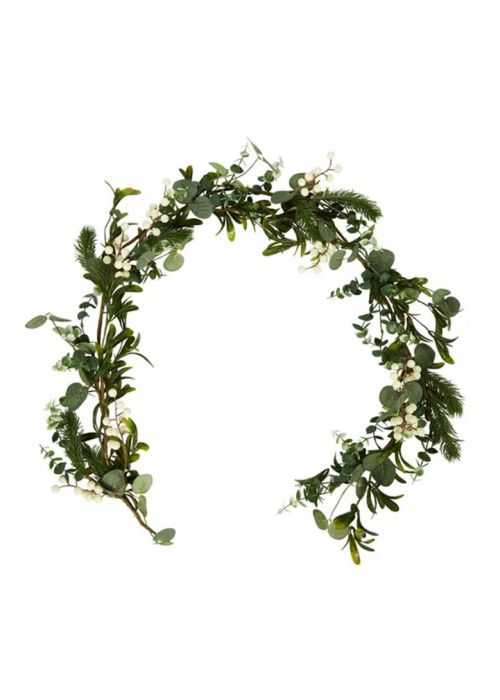 Guirnalda Verde con bayas blancas