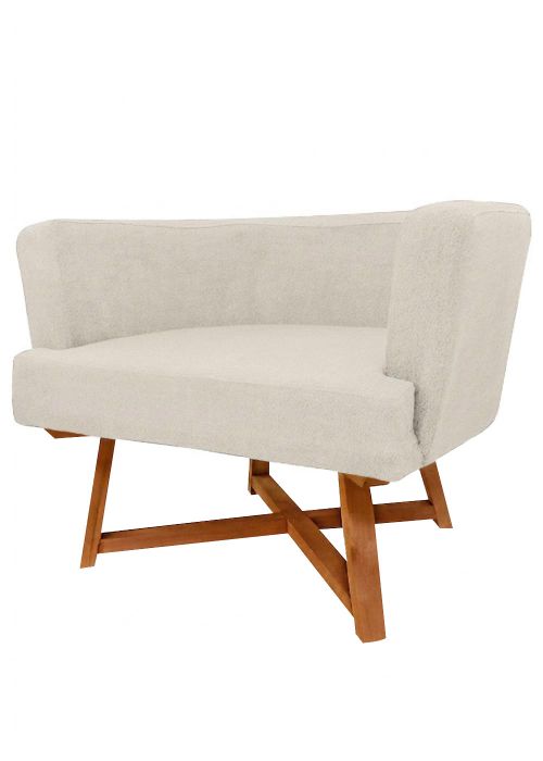 Sillón Gervasoni Lustrado con Tapizado Lenny Ice