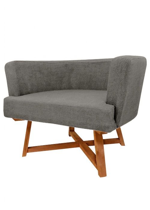 Sillón Gervasoni Lustrado con Tapizado Lenny Steel
