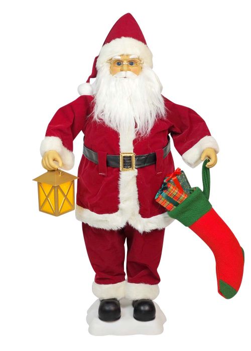 Papá Noel Farol Ámbar 73cm Rojo