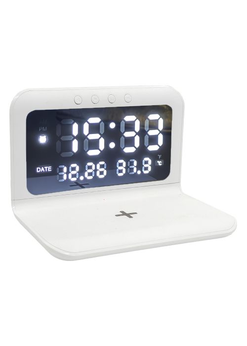 Reloj despertador Digital Espejo Blanco