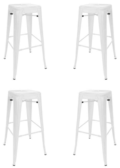 Set Taburete Alto Tolix SP x4 Tono Blanco