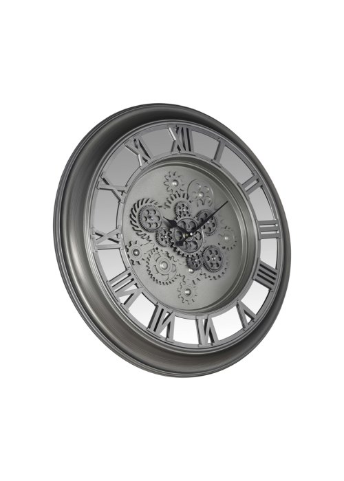 Reloj de Pared Engranajes Romanos Plateado Neutro