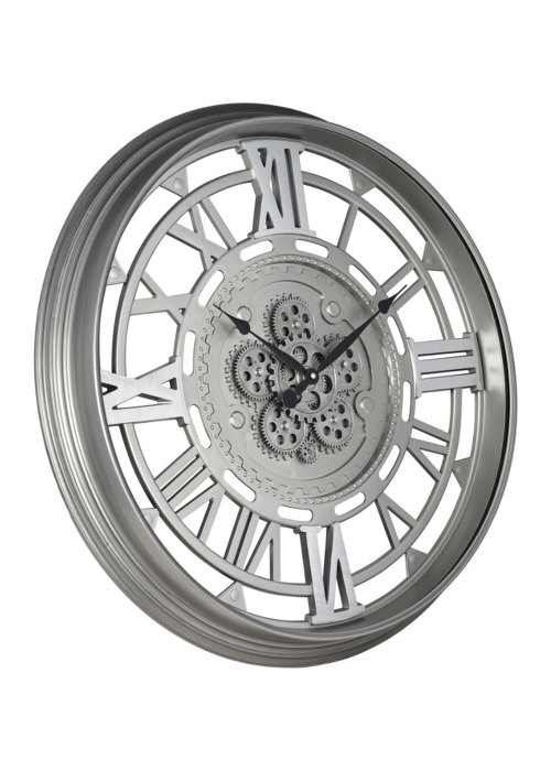 Reloj de Pared Engranajes Vintage Plateado Neutro