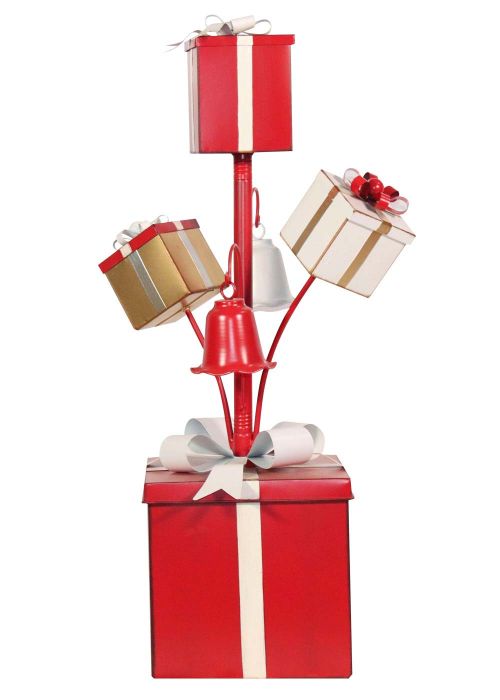 Árbol de Regalos Metálico Rojo