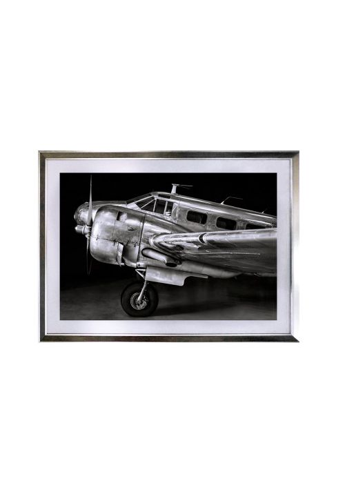 Cuadro Avion Con Helice Plata