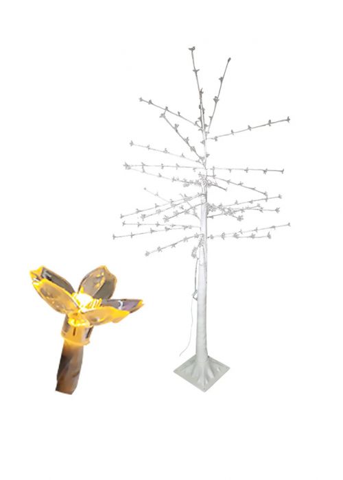 Árbol Abedul Navideño LED Plateado Amarillo