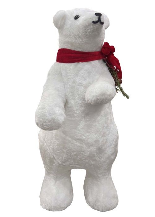 Oso Polar con Bufanda roja 60cm Blanco