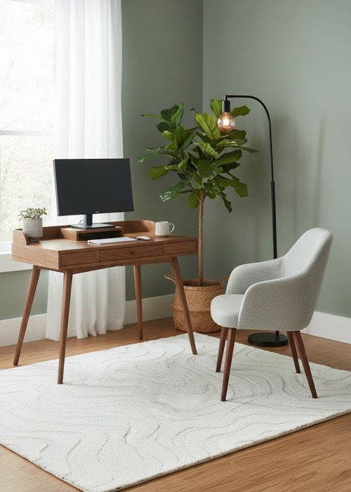 Alfombra Relieve Ondulada 140 cm Neutro