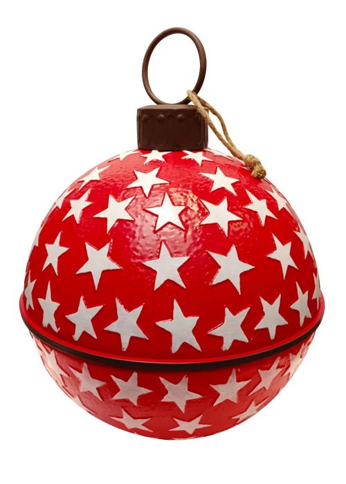 Esfera Navideña Roja con Estrellas