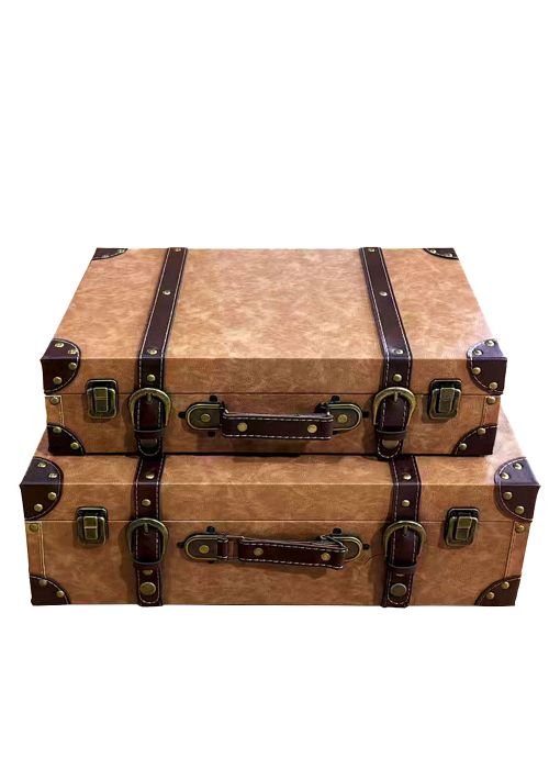 Set de organizadores en forma de valija vintage. Neutro