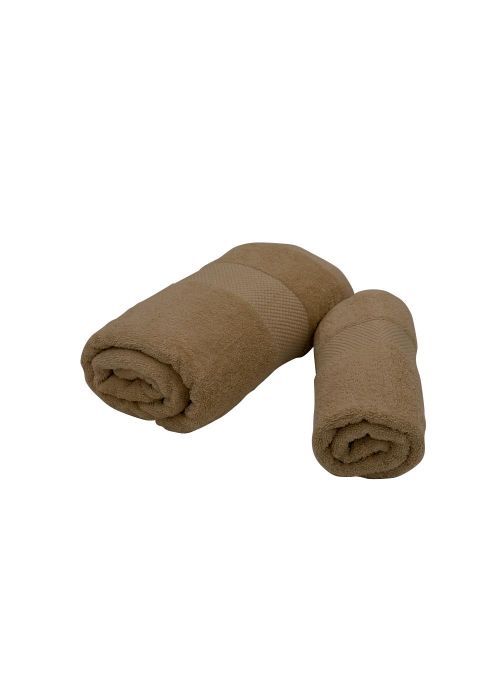 SET TOALLA Y TOALLON DISTINTA XL 1 GUARDA Beige Oscuro