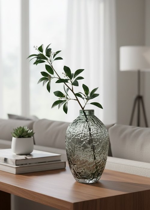 Jarrón de cristal negro M Neutro