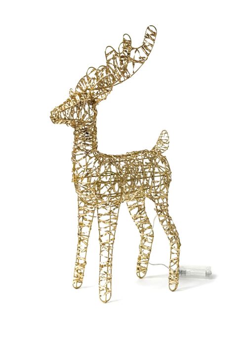 Figura Reno Luminoso 50x20cm Dorado