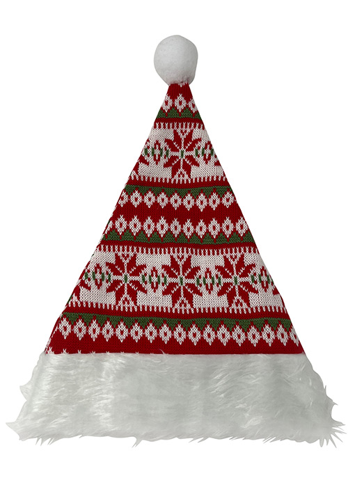 Gorro Navidad Tejido Rojo Rojo