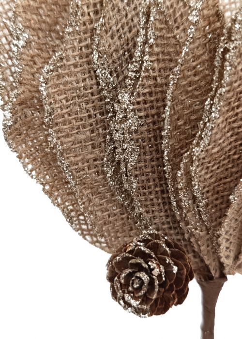 Flor Poinsettia de Tela Marron