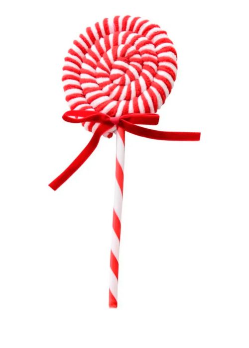 Paleta Decorativa Rayada Rojo/Blanco 34 cm Rojo y Blanco