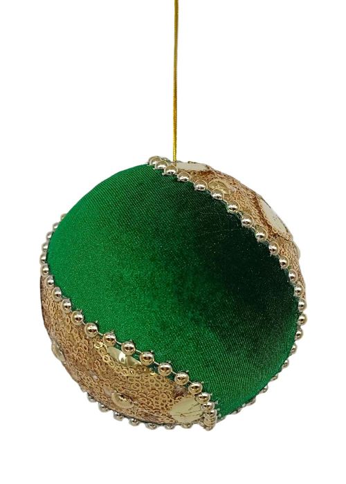 Esfera Verde con Lentejuelas Multicolor