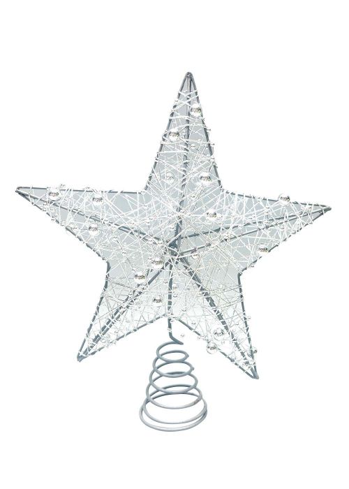 Estrella plateada punta de árbol Plata