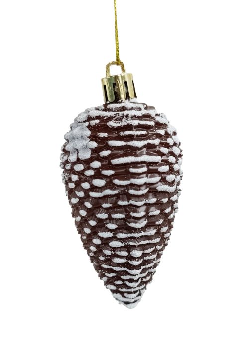 Set de 6 adornos piñas Marron