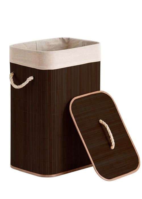 Cesto Bamboo rectangular Marron
