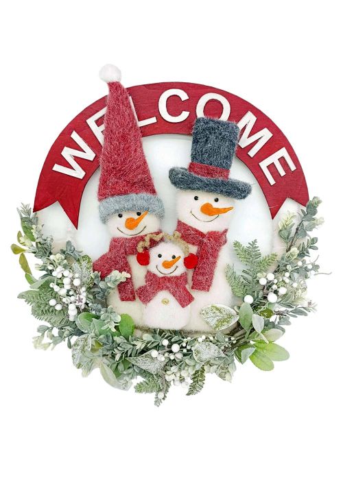 Guirnalda Welcome Familia de Nieve Multicolor