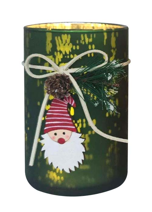 Portavelas Navideños Santa A Verde