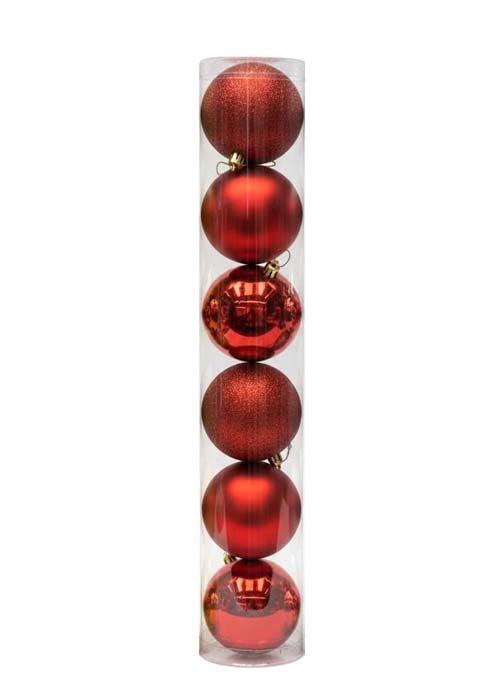 Set de Adornos Navideños en Tubo Rojo