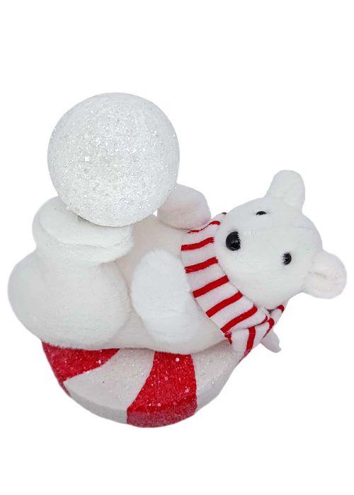 Oso Polar con pelota 23x20cm Blanco