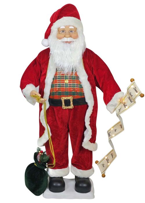 Papá Noel Papiro Cruzado & Cinta Dorada 100cm Rojo