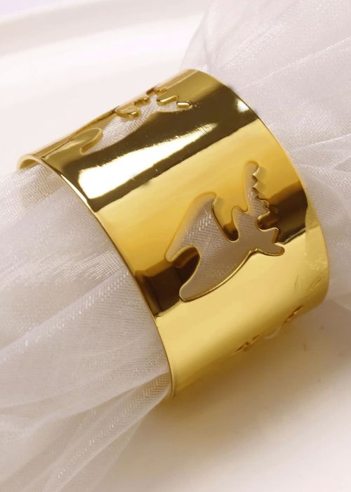 Anillos para Servilletas Navideño Dorado