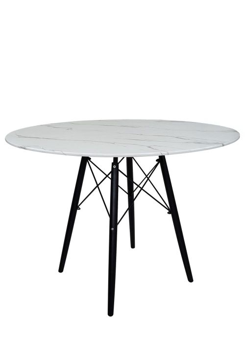 Mesa Eames Marble Black Leg Marmol Blanco Carrara