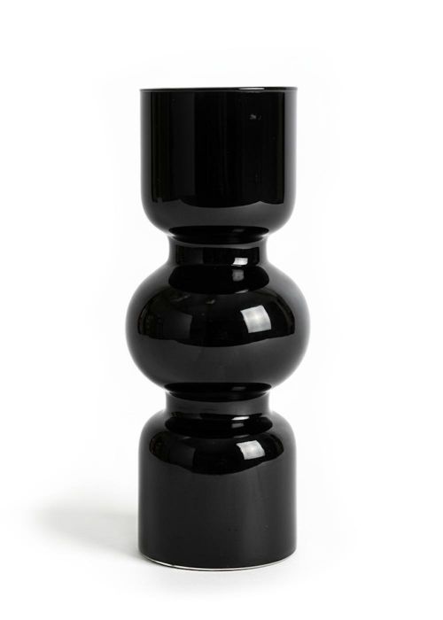 Jarrón de vidrio geométrico color Negro