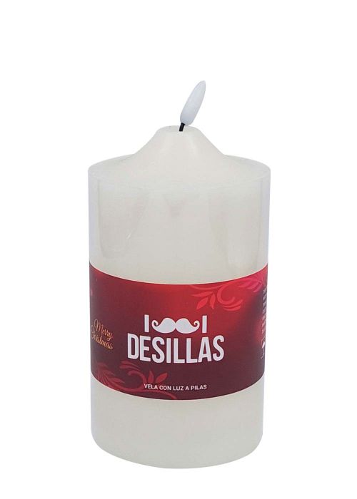 Vela con efecto flama 20 cm Blanco