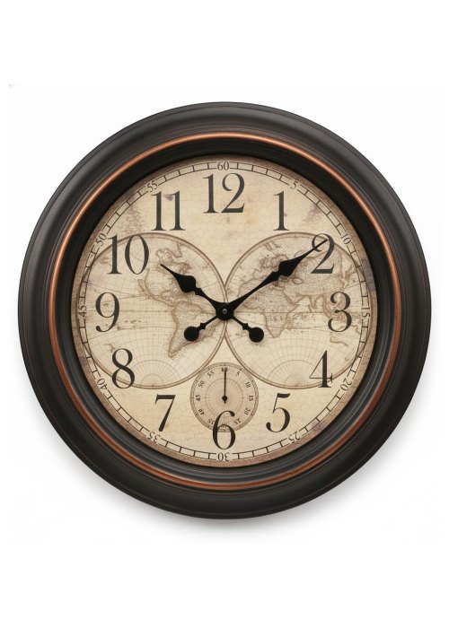 Reloj de pared Mapamundi negro Neutro