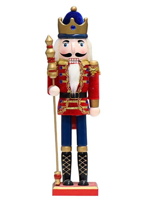 Muñeco Cascanueces Rey Rojo y Azul 38cm