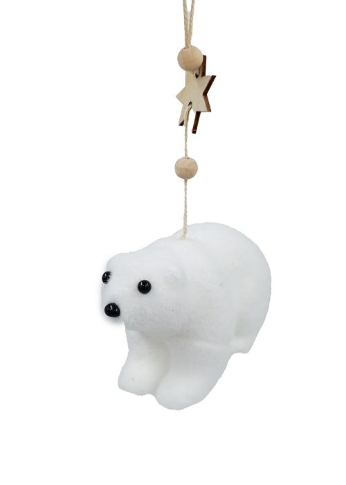 Set de 3 Ositos Polares Colgantes Blanco